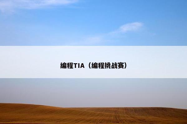 编程TIA（编程挑战赛）