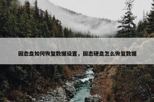 固态盘如何恢复数据设置，固态硬盘怎么恢复数据