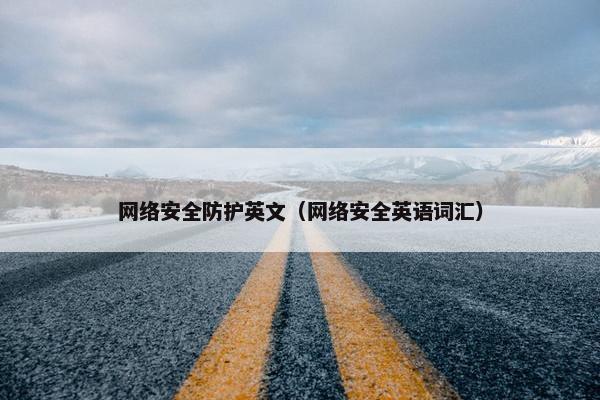 网络安全防护英文（网络安全英语词汇）