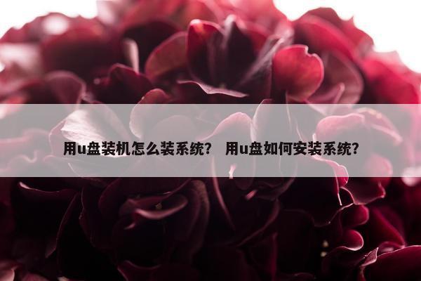 用u盘装机怎么装系统？ 用u盘如何安装系统？