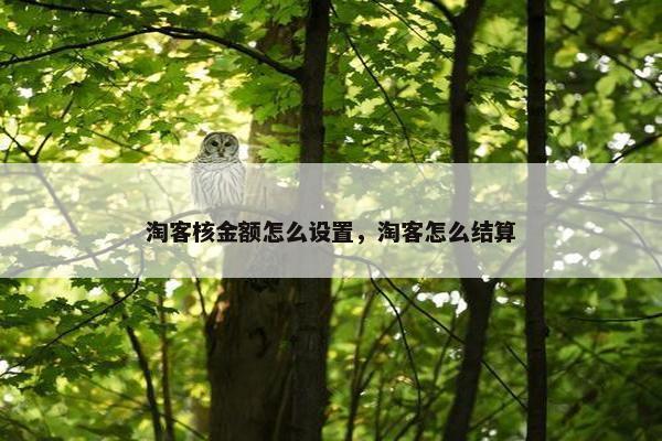 淘客核金额怎么设置，淘客怎么结算