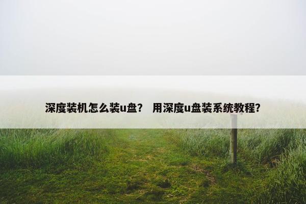 深度装机怎么装u盘？ 用深度u盘装系统教程？