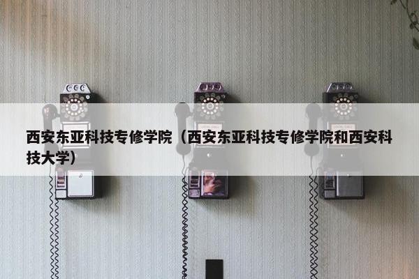 西安东亚科技专修学院（西安东亚科技专修学院和西安科技大学）
