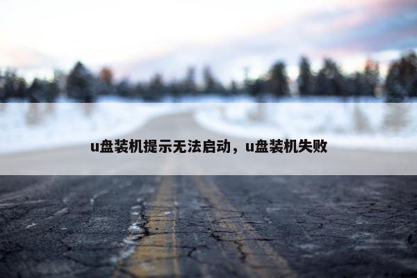 u盘装机提示无法启动，u盘装机失败
