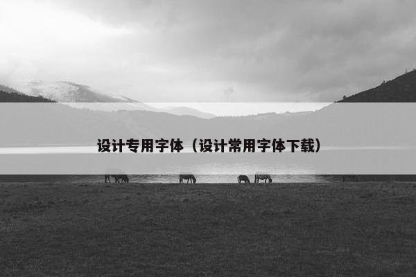 设计专用字体（设计常用字体下载）