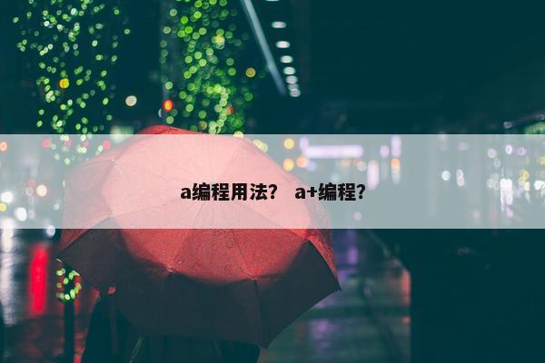 a编程用法？ a+编程？