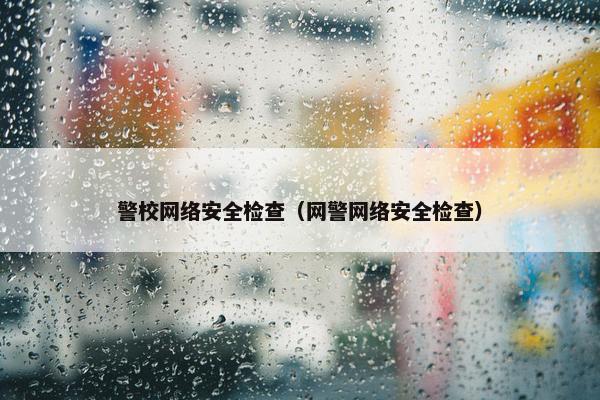 警校网络安全检查（网警网络安全检查）