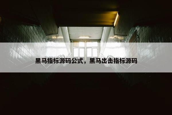 黑马指标源码公式，黑马出击指标源码