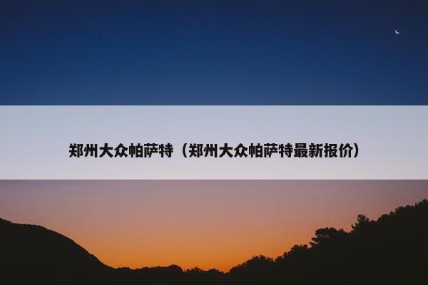郑州大众帕萨特（郑州大众帕萨特最新报价）