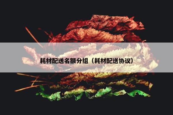 耗材配送名额分组（耗材配送协议）