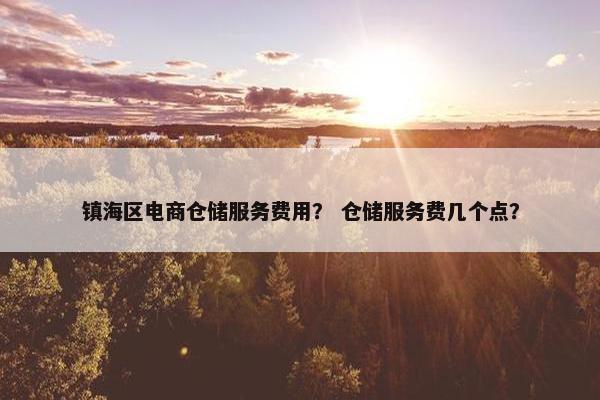 镇海区电商仓储服务费用？ 仓储服务费几个点？