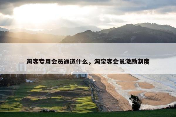 淘客专用会员通道什么，淘宝客会员激励制度