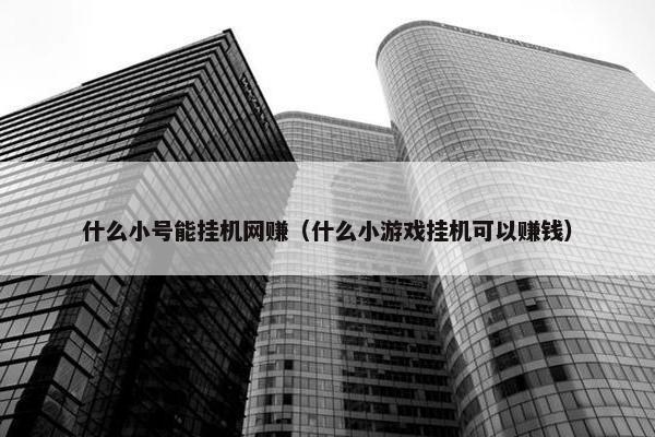 什么小号能挂机网赚（什么小游戏挂机可以赚钱）