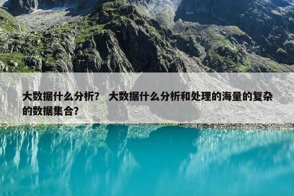 大数据什么分析？ 大数据什么分析和处理的海量的复杂的数据集合？