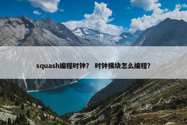 squash编程时钟？ 时钟模块怎么编程？