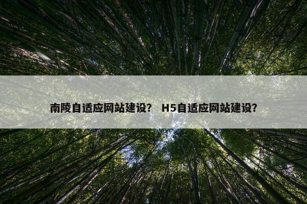 南陵自适应网站建设？ H5自适应网站建设？