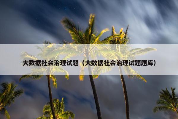 大数据社会治理试题（大数据社会治理试题题库）