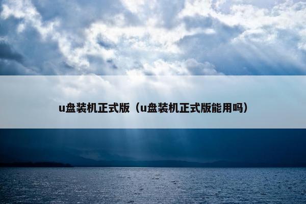 u盘装机正式版（u盘装机正式版能用吗）