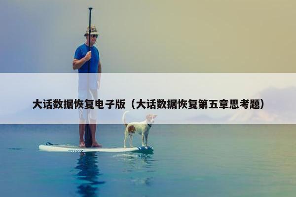 大话数据恢复电子版（大话数据恢复第五章思考题）