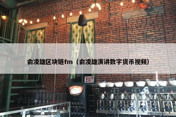 俞凌雄区块链fm（俞凌雄演讲数字货币视频）