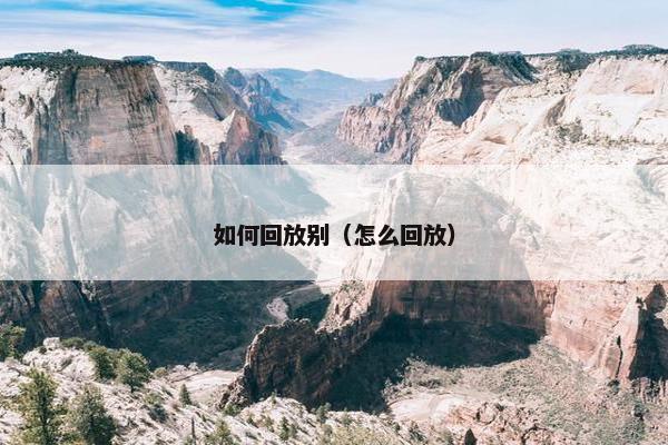 如何回放别（怎么回放）
