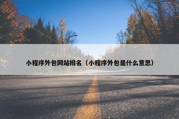 小程序外包网站排名（小程序外包是什么意思）