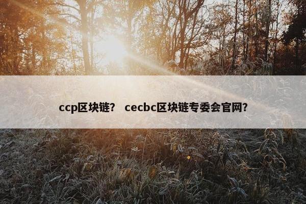 ccp区块链？ cecbc区块链专委会官网？