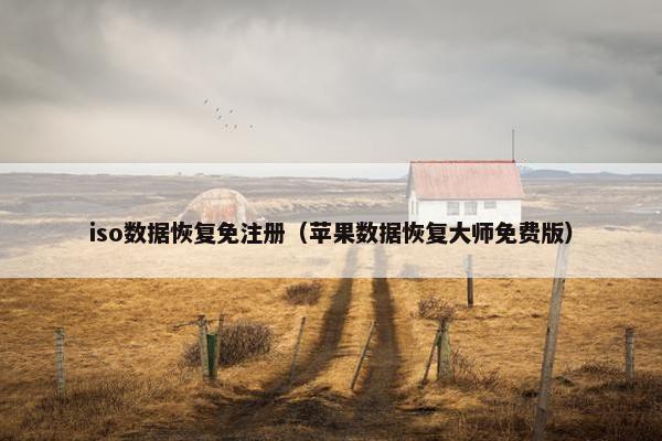 iso数据恢复免注册（苹果数据恢复大师免费版）