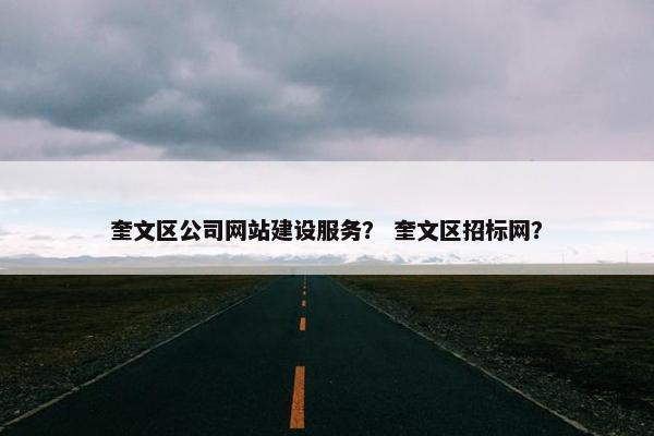 奎文区公司网站建设服务？ 奎文区招标网？