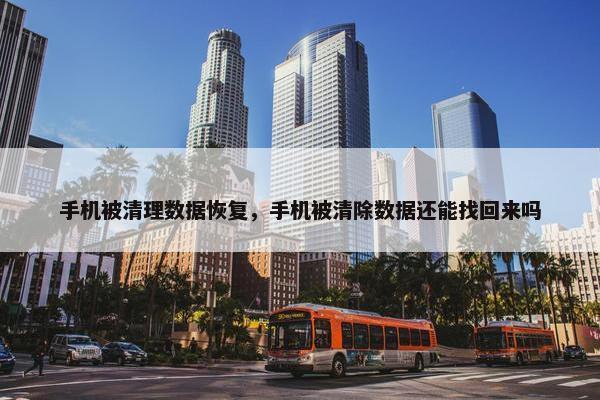 手机被清理数据恢复，手机被清除数据还能找回来吗