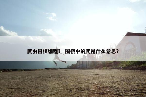 爬虫围棋编程？ 围棋中的爬是什么意思？