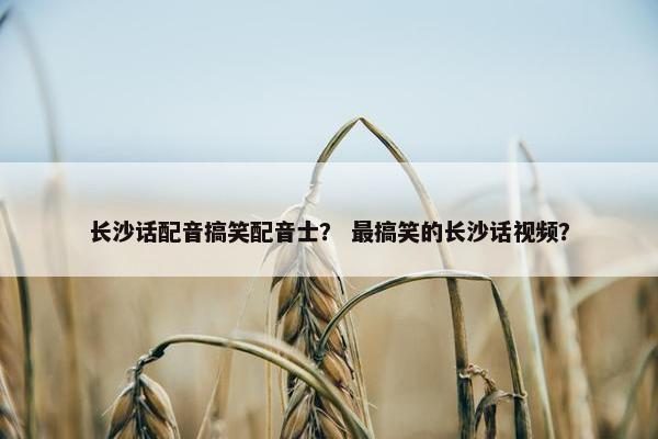 长沙话配音搞笑配音士？ 最搞笑的长沙话视频？