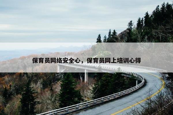 保育员网络安全心，保育员网上培训心得