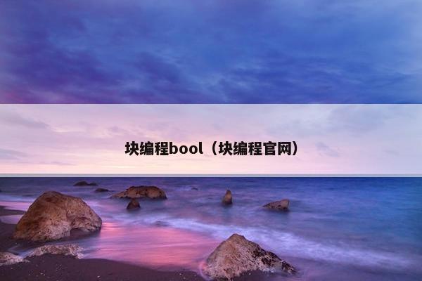 块编程bool（块编程官网）