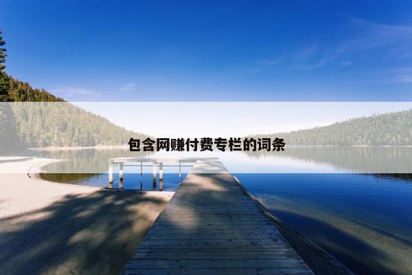 包含网赚付费专栏的词条
