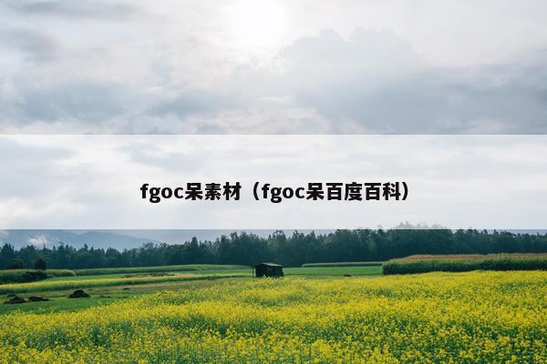 fgoc呆素材（fgoc呆百度百科）