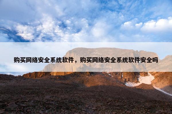 购买网络安全系统软件，购买网络安全系统软件安全吗