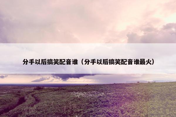 分手以后搞笑配音谁（分手以后搞笑配音谁最火）