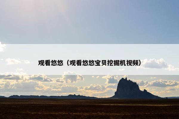 观看悠悠（观看悠悠宝贝挖掘机视频）