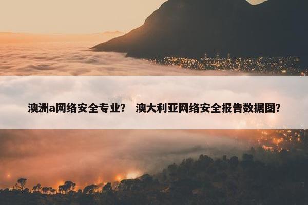 澳洲a网络安全专业？ 澳大利亚网络安全报告数据图？