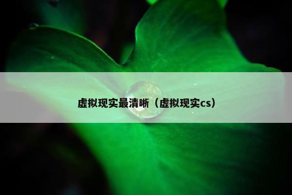 虚拟现实最清晰（虚拟现实cs）