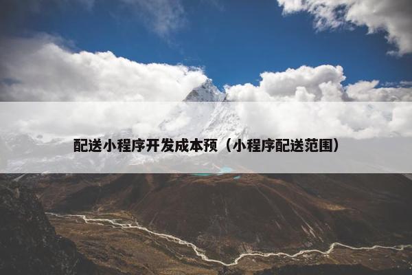 配送小程序开发成本预（小程序配送范围）