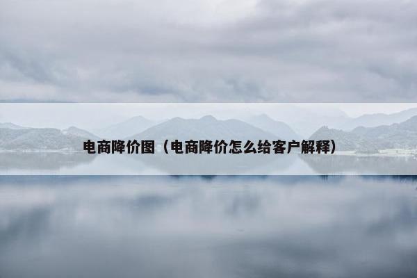 电商降价图（电商降价怎么给客户解释）