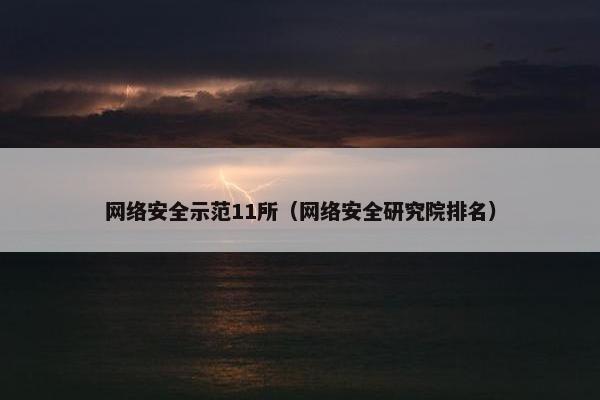 网络安全示范11所（网络安全研究院排名）
