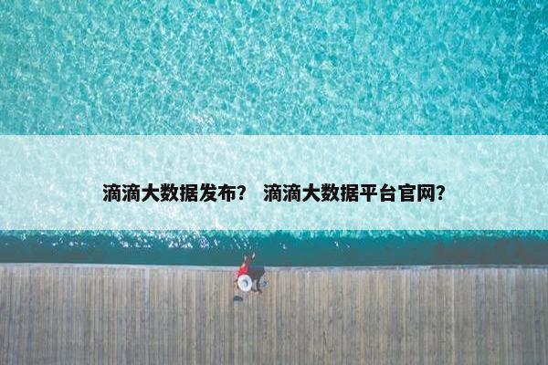 滴滴大数据发布？ 滴滴大数据平台官网？