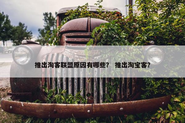 推出淘客联盟原因有哪些？ 推出淘宝客？