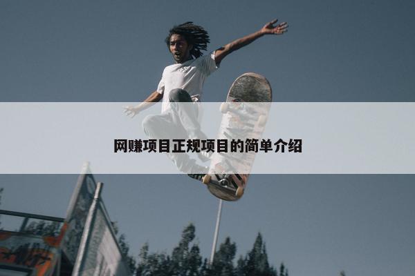 网赚项目正规项目的简单介绍