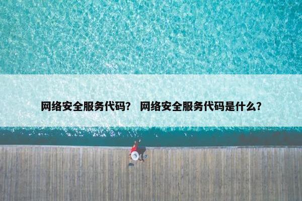 网络安全服务代码？ 网络安全服务代码是什么？