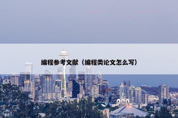 编程参考文献（编程类论文怎么写）
