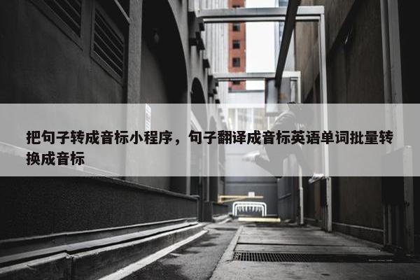 把句子转成音标小程序，句子翻译成音标英语单词批量转换成音标